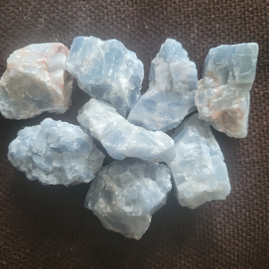 Raw- Blue Calcite Clusters