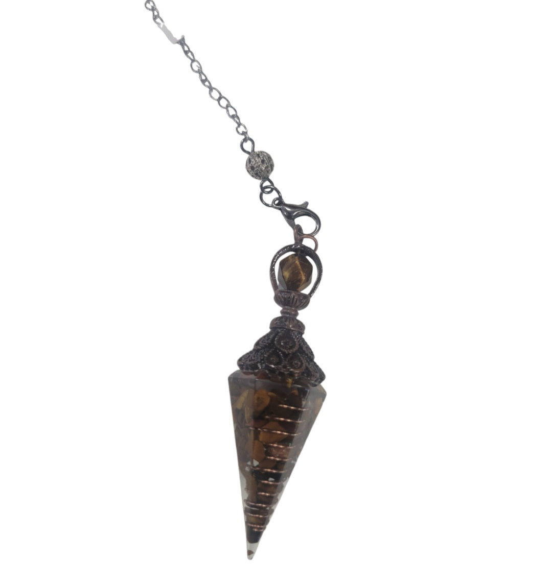 Pendulum- Tigers Eye with Copper Spiral
