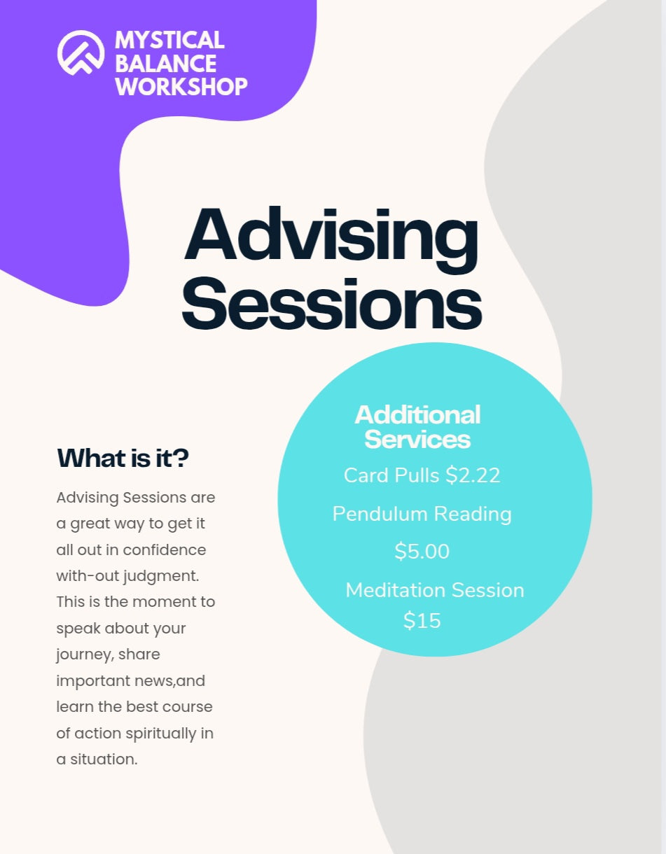 Services- 1 Advising Sessions (Virtual or In- Person)