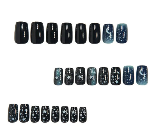 Nails- Blue Galaxy Press On