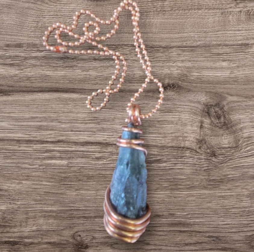 Necklace- Copper Wrapped Black Amethyst
