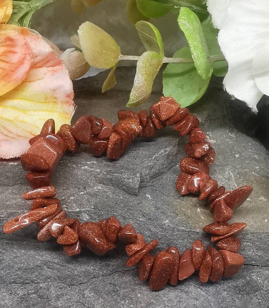 Bracelet- Goldstone Chip Bracelet