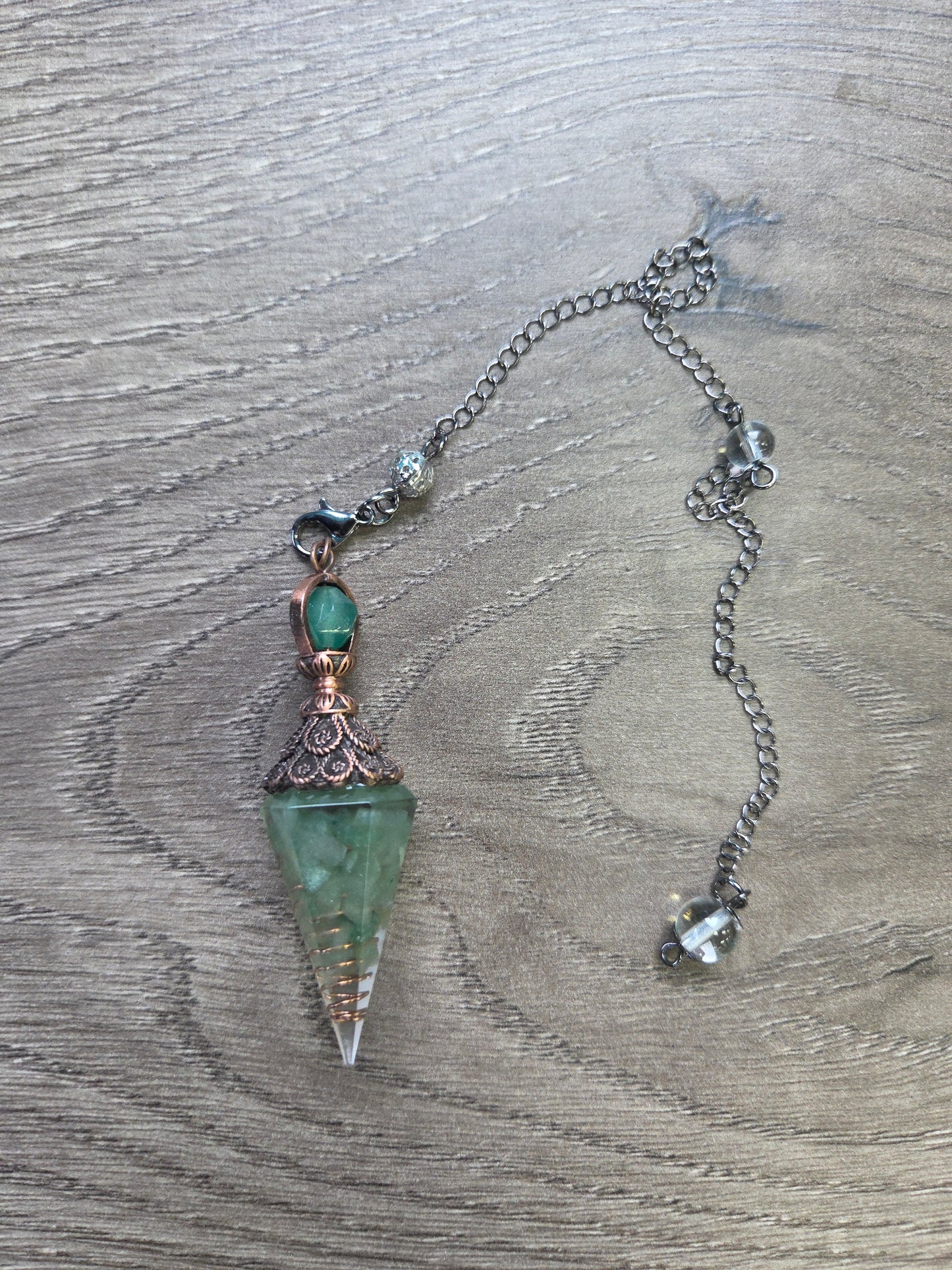 Pendulum- Green Adventurine w/ Copper Spiral