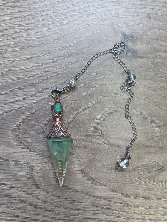 Pendulum- Green Adventurine w/ Copper Spiral