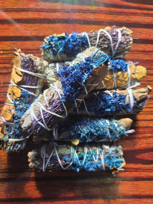 Smudge-  White Sage, with Yellow Eucalyptus, Green Mullein