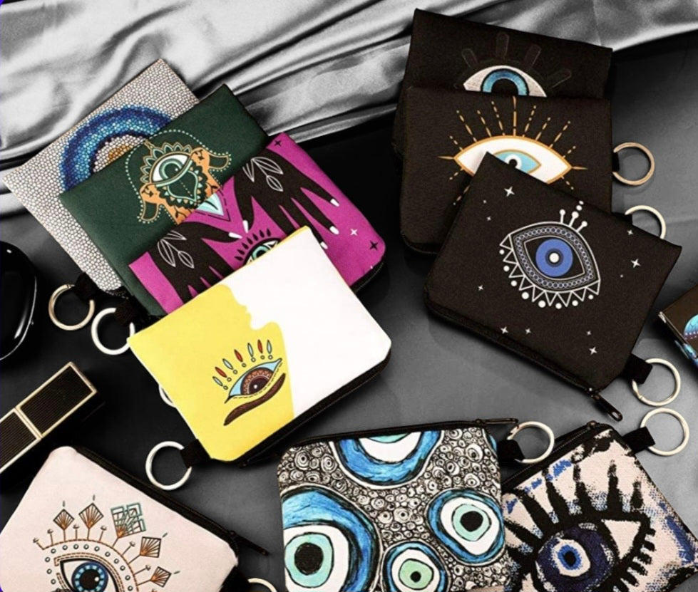 Fashion- All Seeing / Evil Eye Coin Pouch Key Chain