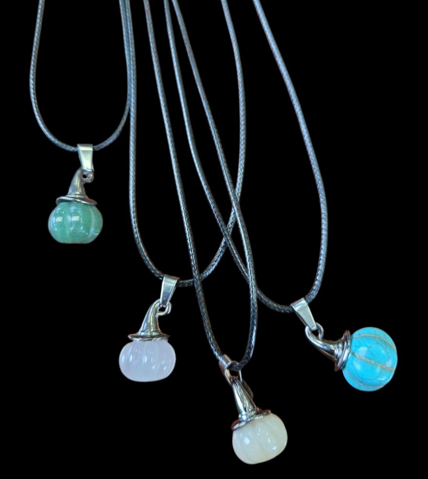 Necklace-  Witchy Pumkin Crystal Necklace