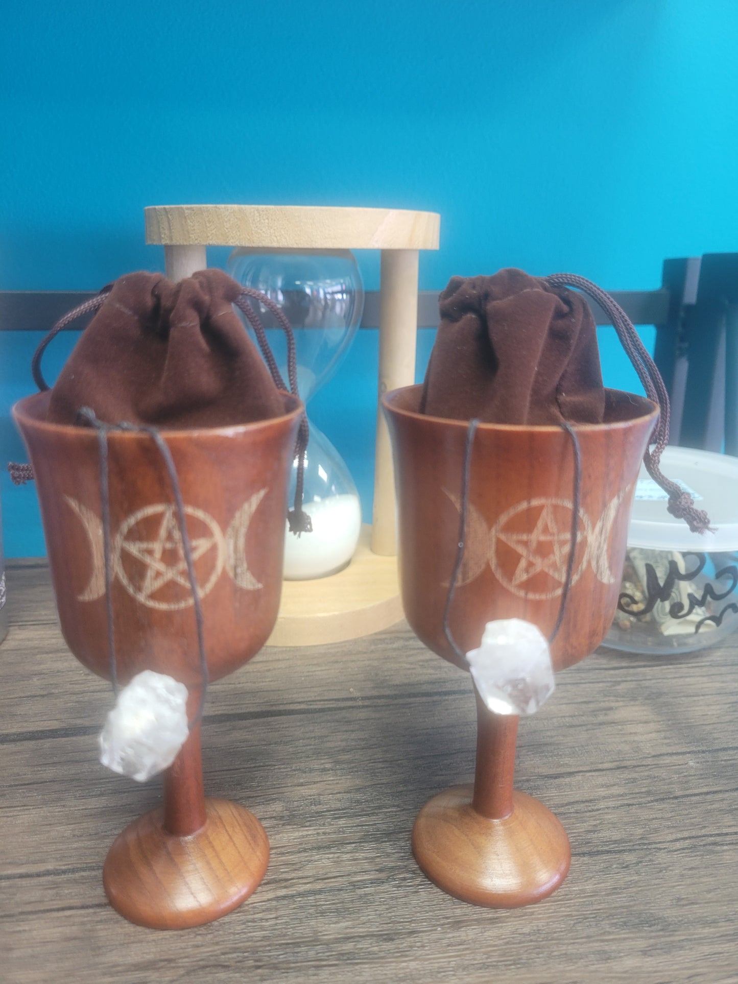 Cup- Triple Moon Chalice w/ Mystery Crystals