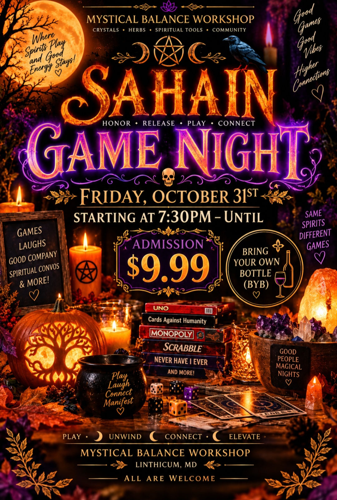 Sip and Play Game Night- Saturday October 31