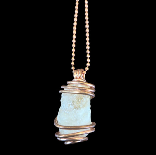 Necklace- Citrine w/ Copper Wire