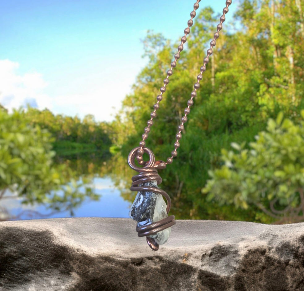 Necklace- Moonstone w/ Copper Wire