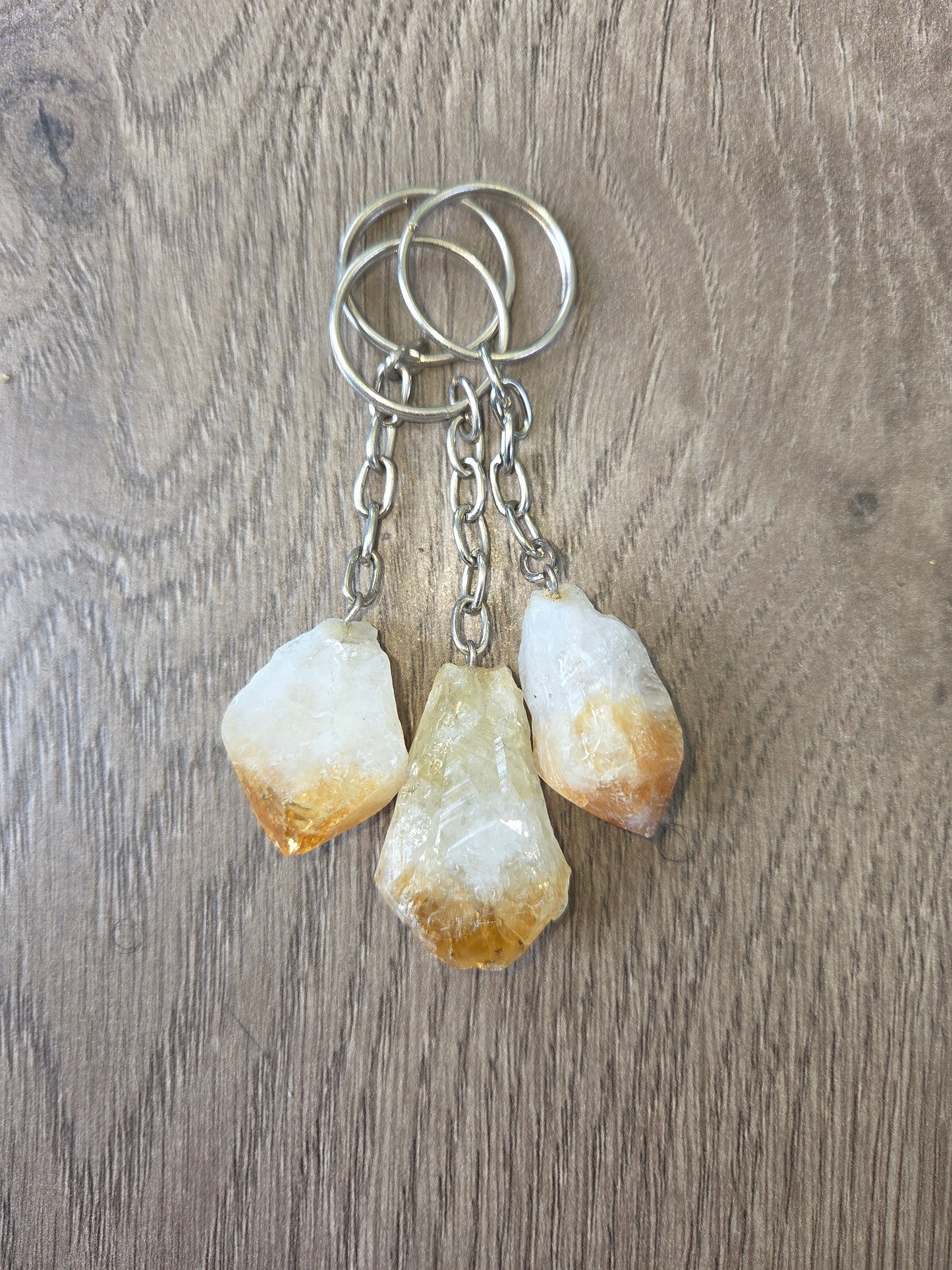 Keychain- Citrine Raw Cluster