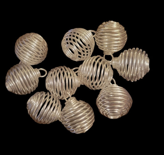 Necklace- Silver Spiral Cage