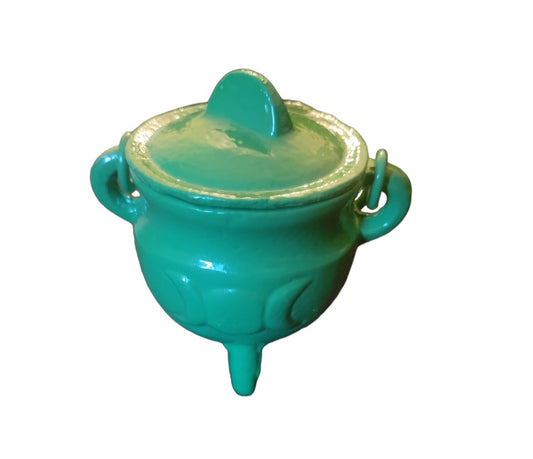 Cast Iron Cauldron-  Triple Moon Green