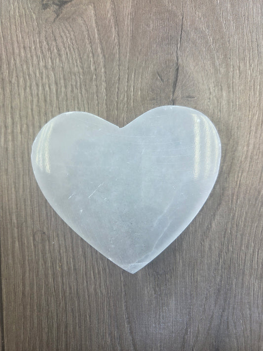 Carved- Selenite Heart
