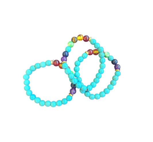 Bracelet- Blue Howlite Chakra Stone