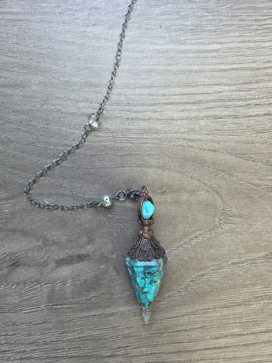 Pendulum- Turquoise with Copper Spiral