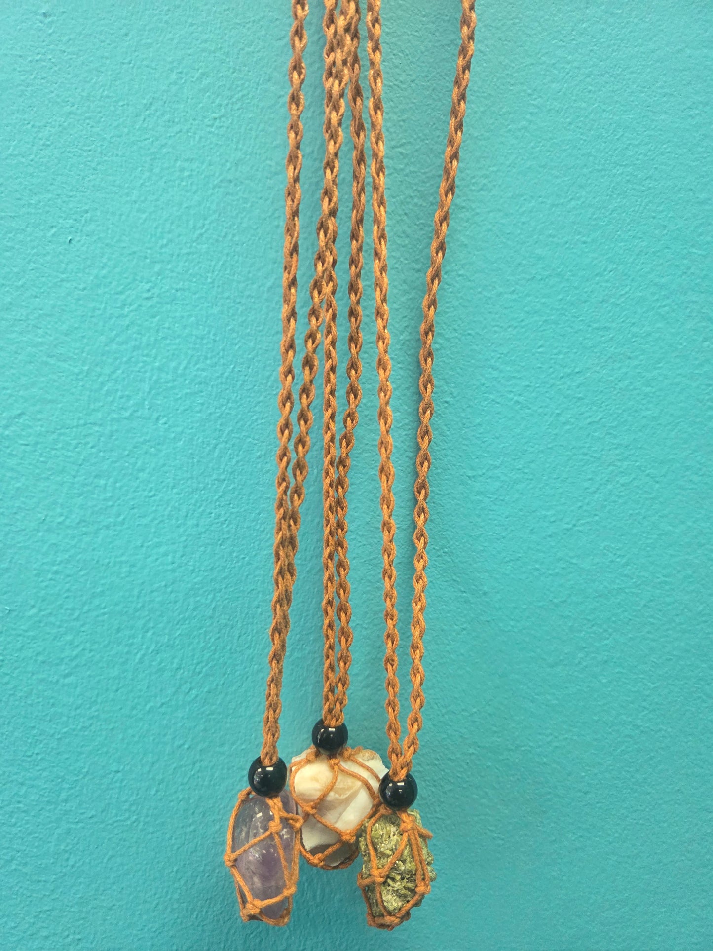 Necklace- Beige Fishnet Crytal Necklace (Mystery Pick)