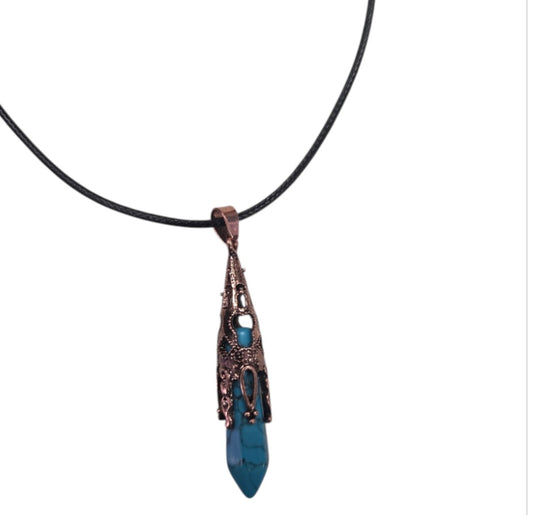 Necklace- Pendulum Blue Howlite