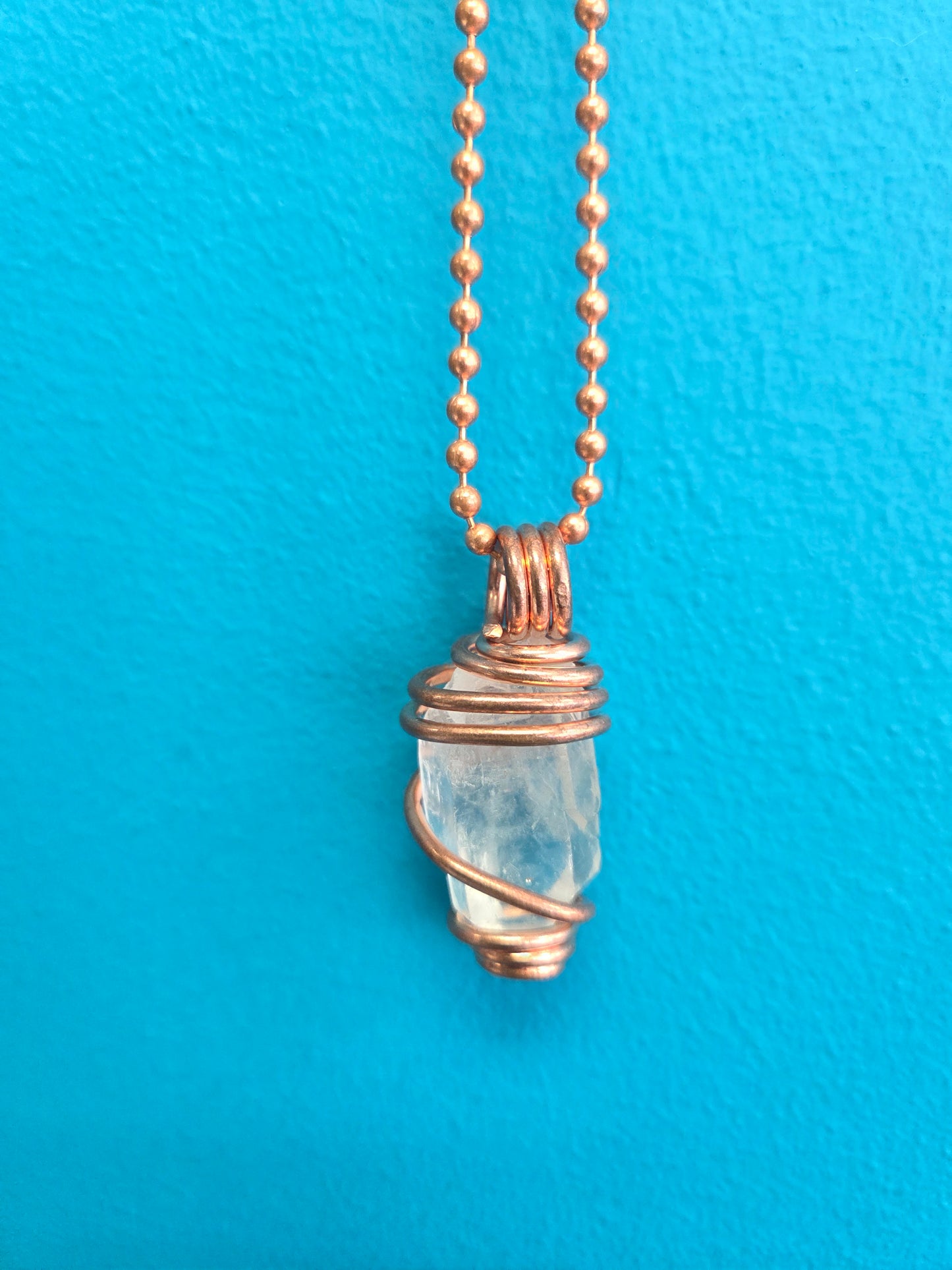 Necklace- Wire Wrapped Clear Quartz