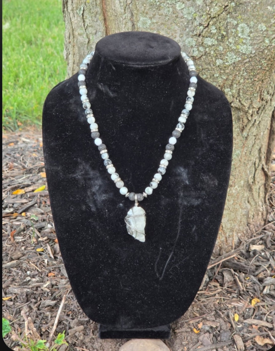 Necklace- Rainbow Moonstone (Crystal Necklace)