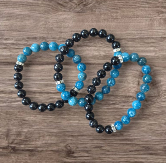 Bracelet- Apatite & Black Onyx