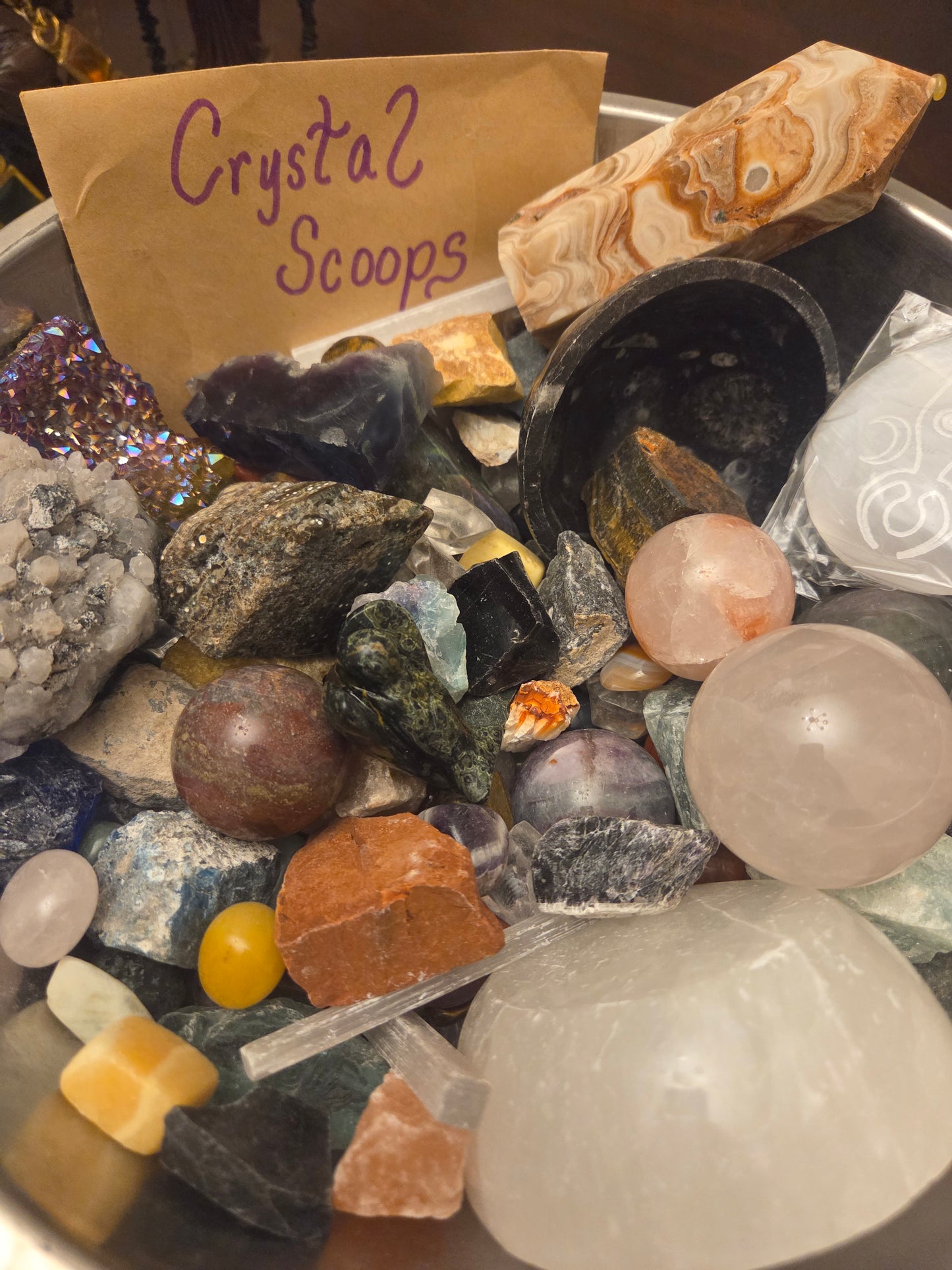 Tumbled and Raw- Crystal Scoop