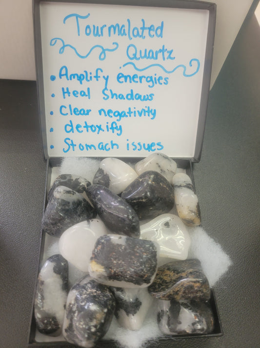 Tumbled- Tourmalated Quartz