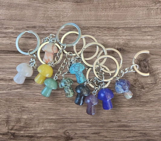 Keychain- Crystal Mushroom
