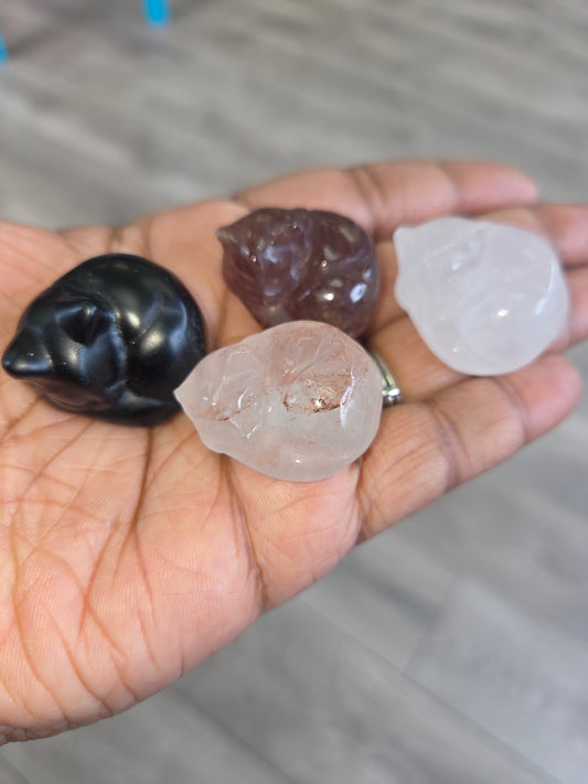 Carved- Sleepy Kitty Crystals