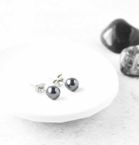 Earrings- Hematite Studs