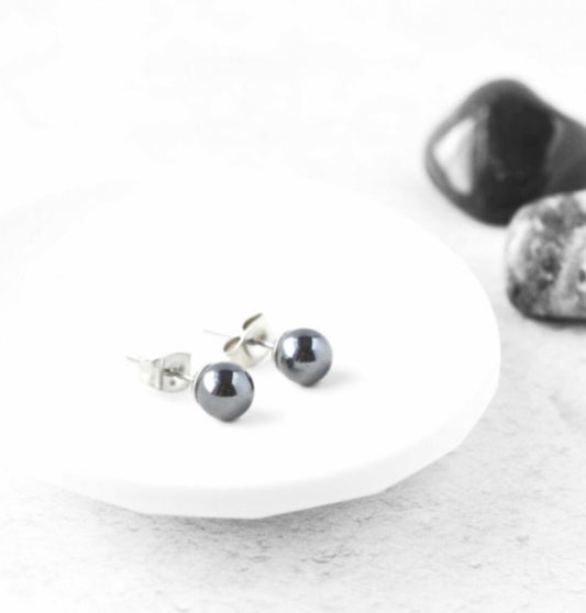 Earrings- Hematite Studs