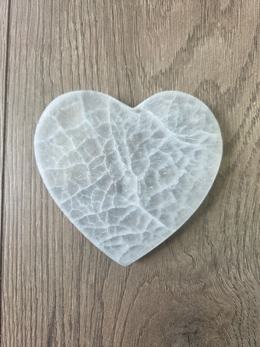 Carved- Selenite Heart