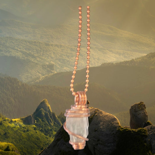 Necklace- Wire Wrapped Clear Quartz