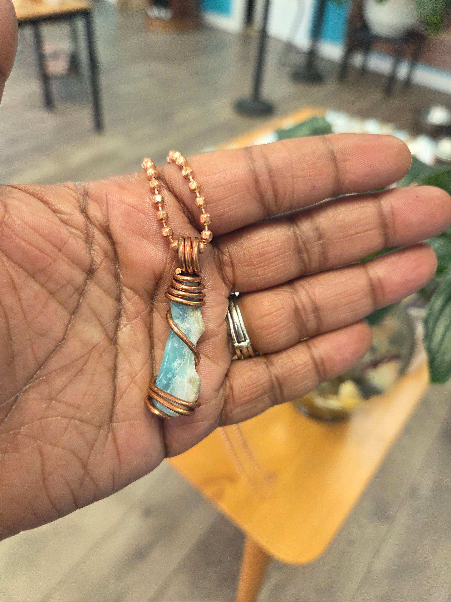 Necklace- Copper Wrapped Amazonite