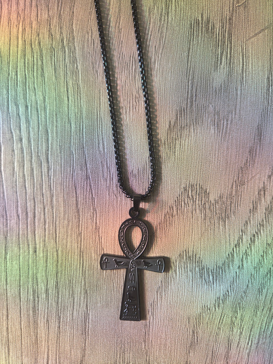 Necklace- Ankh (Black)