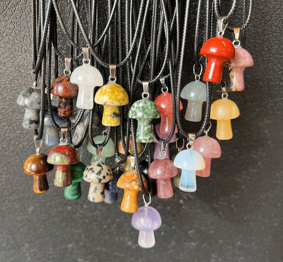 Necklace- Crystal Mushroom Mystery Pick