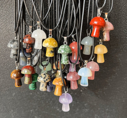 Necklace- Crystal Mushroom Mystery Pick