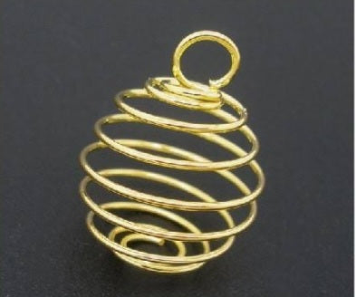 Necklace- Gold Plated Spiral Cage