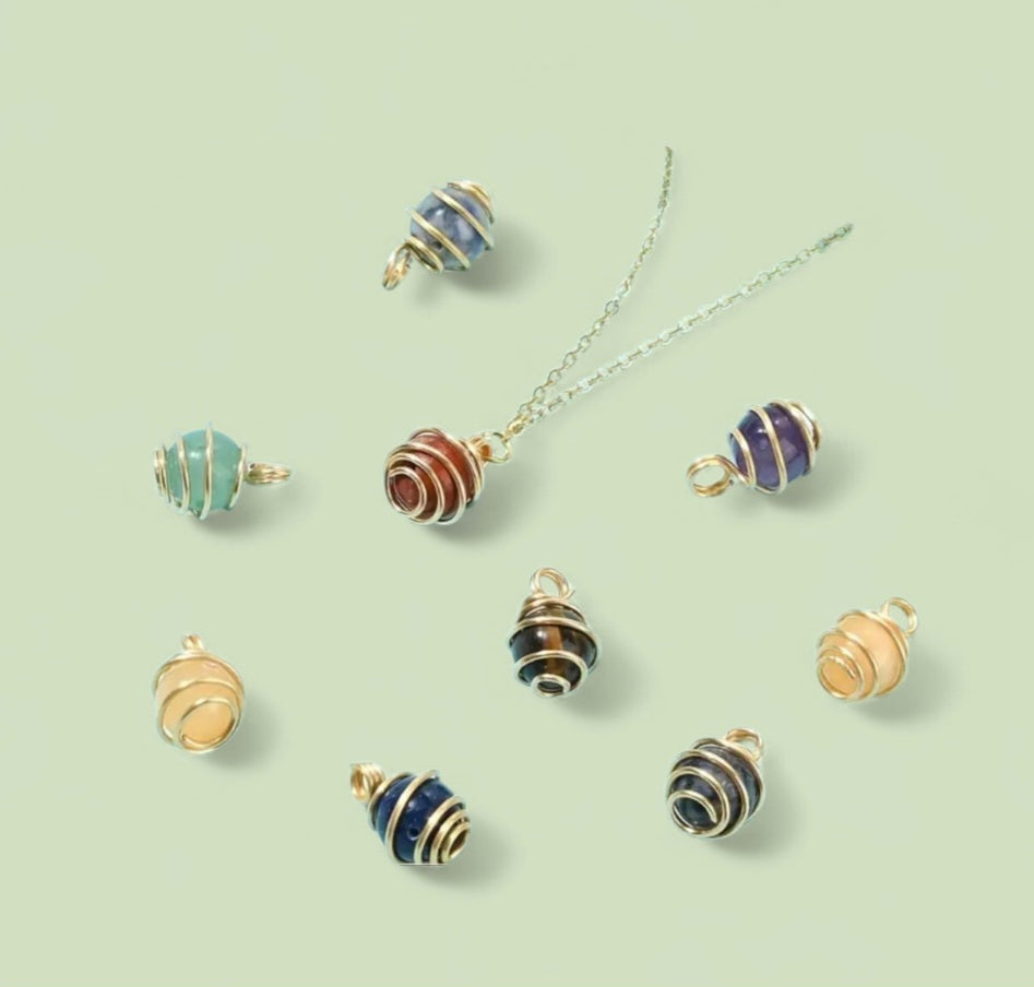 Pendulum Necklaces- Pendulum Balls with Gold Plated Chain