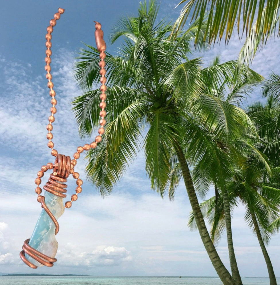 Necklace- Copper Wrapped Amazonite