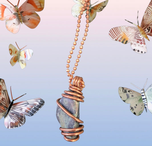 Necklace- Copper Wrapped Kambaba Jasper