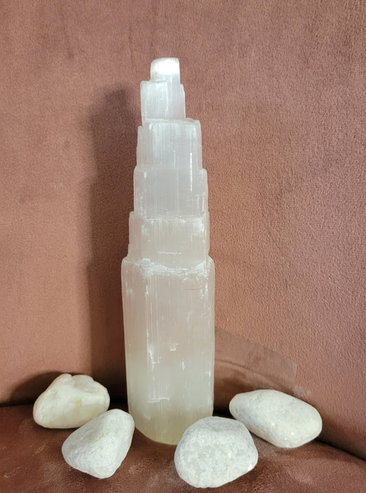 Tower- Selenite Layer 6in