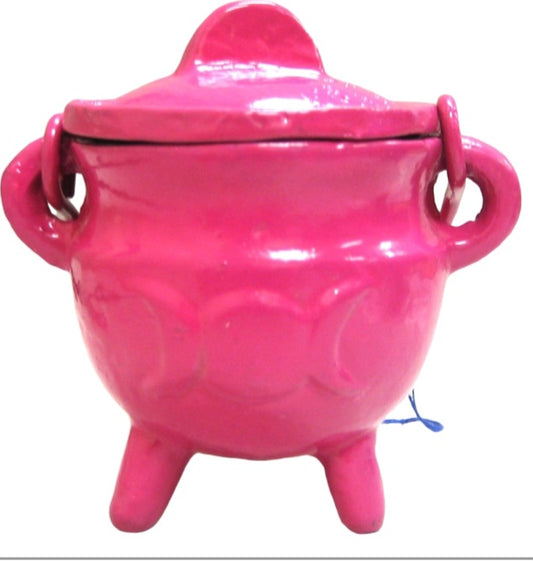 Cast Iron Cauldron - Triple Moon Pink